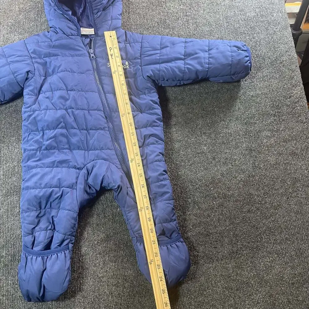 Snonook Blue Quilted Hooded Baby Snowsuit Pram 12-18 Months